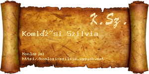 Komlósi Szilvia névjegykártya